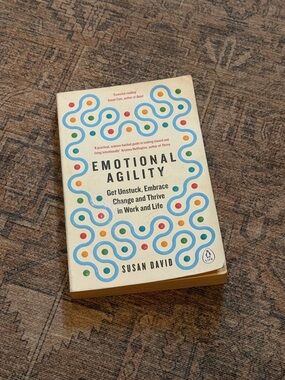 Emotional Agility by Susan David — Paperback Book in Cream with Colorful Accents